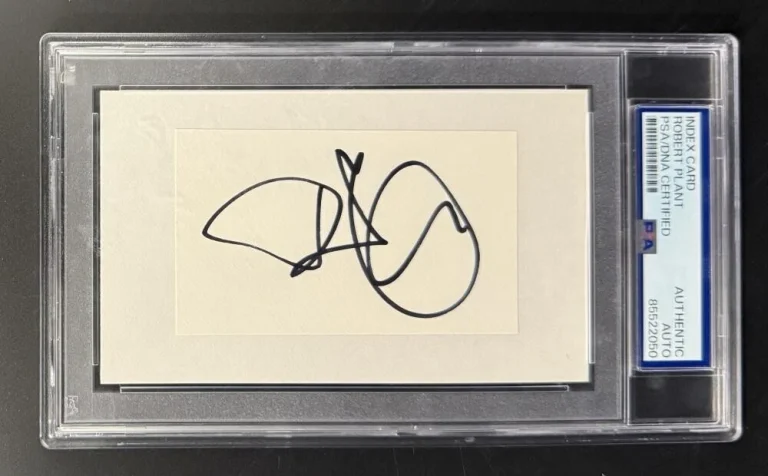 Robert Plant Signed Autograph PSA/DNA COA Slab Led Zeppelin Cut Signature Card