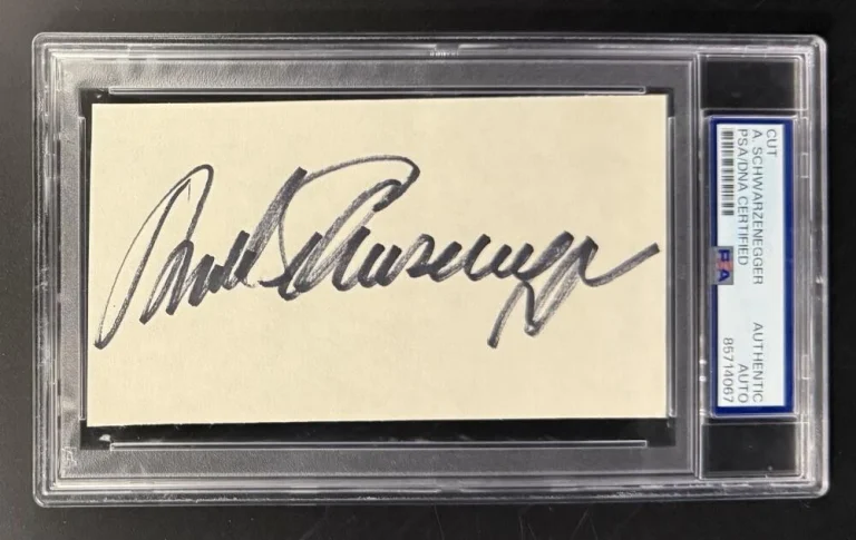 Arnold Schwarzenegger Signed Autograph PSA/DNA COA Slab Terminator Cut Signature