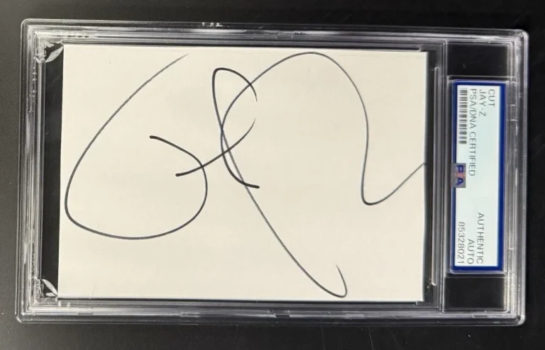 Jay-Z Extremely Rare Signed Autograph PSA/DNA COA Slabbed Signature Cut Card