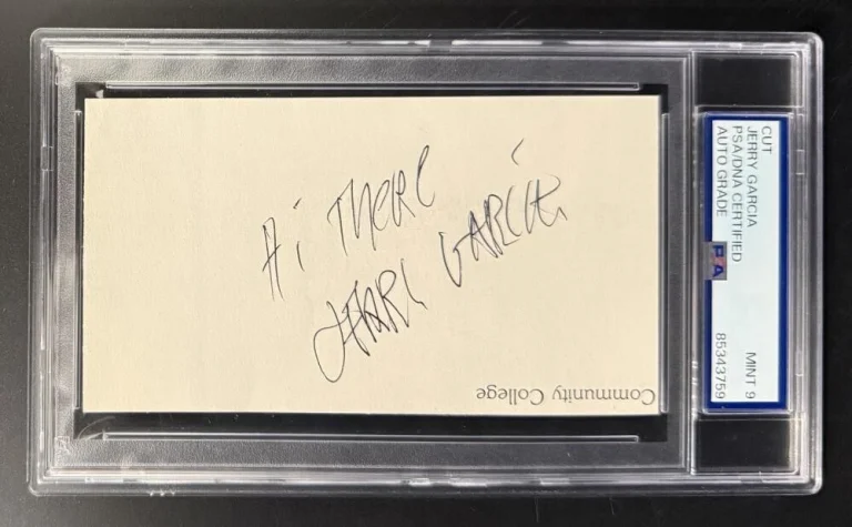 Jerry Garcia Grateful Dead Signed Autograph PSA/DNA Beautiful Slabbed Cut