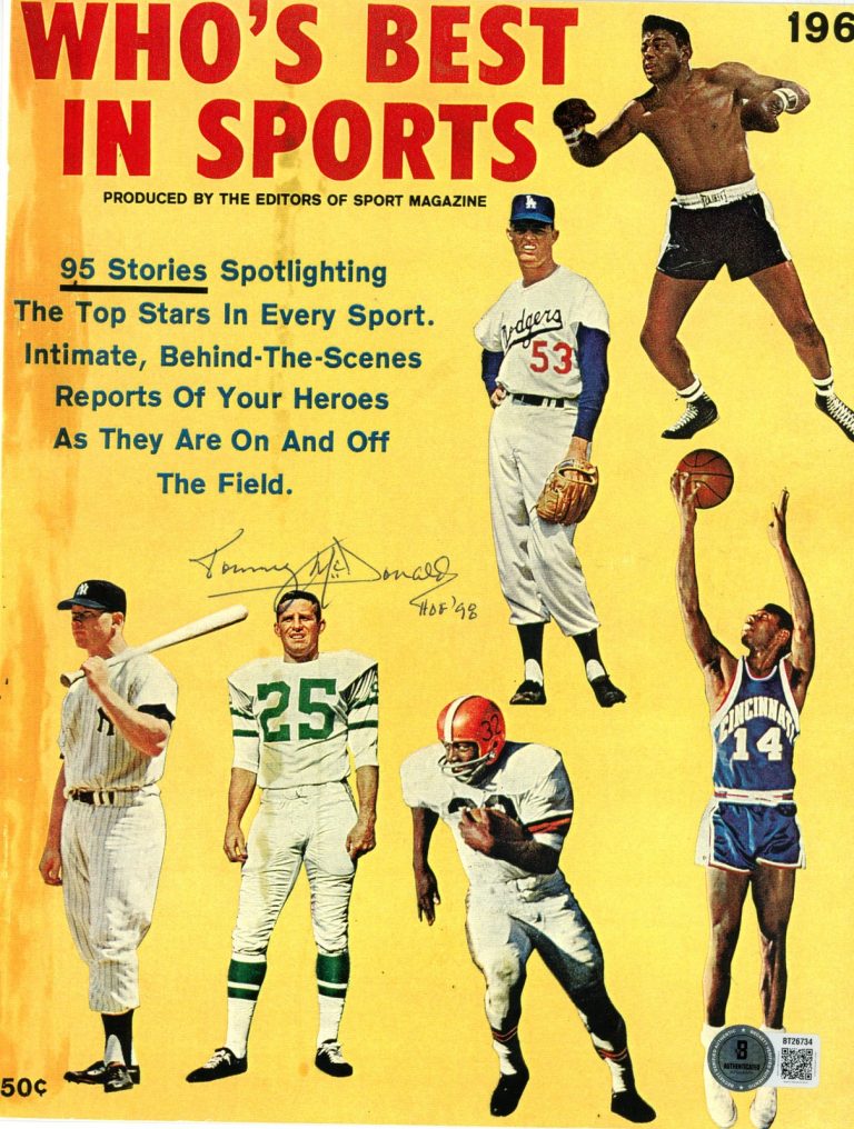Tommy McDonald Signed Philadelphia Eagles Best in Sports Page HOF Beckett 56852