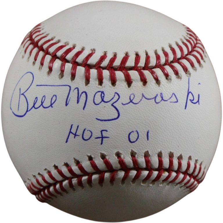 Bill Mazeroski Autographed Pittsburgh Pirates OML Baseball HOF 01 Beckett 56508