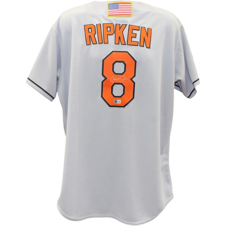 Cal Ripken Jr Signed Baltimore Orioles Grey Players Choice Jersey L BAS 56557