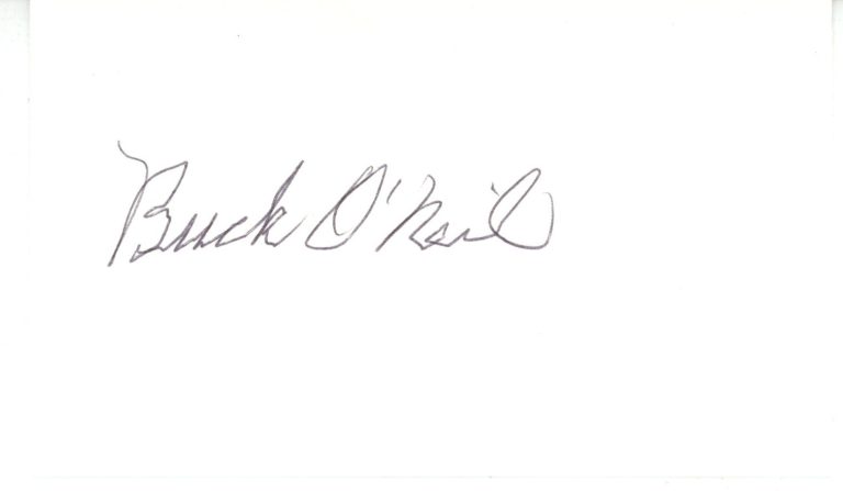 Buck O'Neil Signed Kansas City Monarchs (Negro League) Index Card Beckett 56529