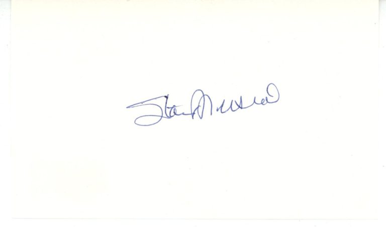 Stan Musial Autographed/Signed St Louis Cardinals Index Card Beckett 56535