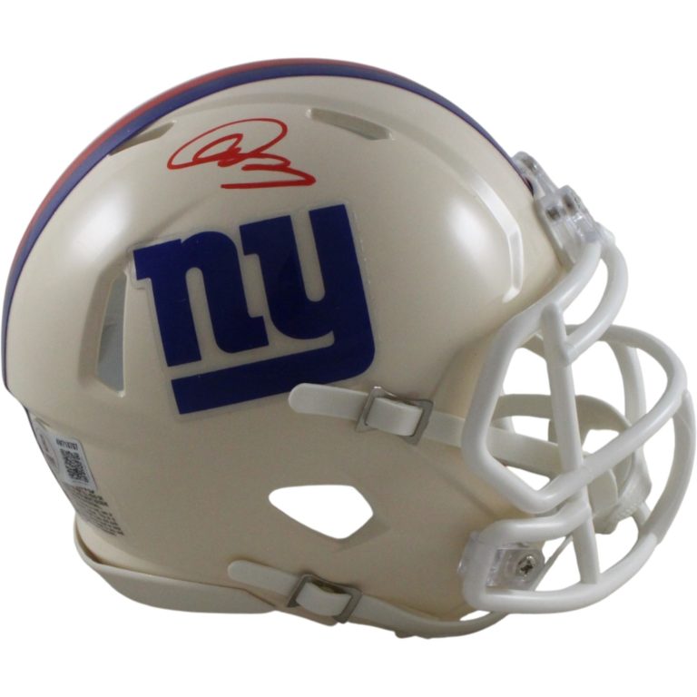 Abdul Carter Autographed New York Giants Retro Mini Helmet Beckett Witness 56895