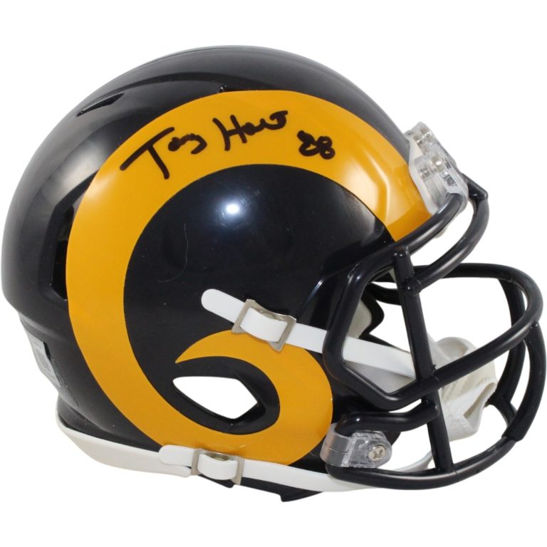Torry Holt Autographed Los Angeles Rams TB Mini Helmet Beckett Witness 56896