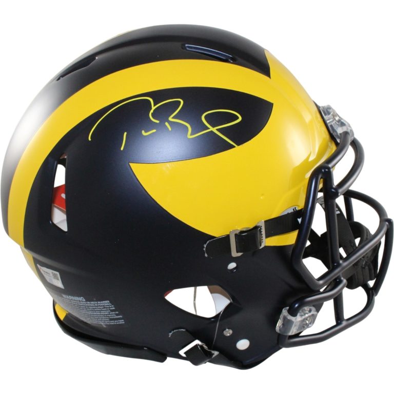 Tom Brady Autographed/Signed Michigan Wolverines Authentic Helmet Fanatics 56879