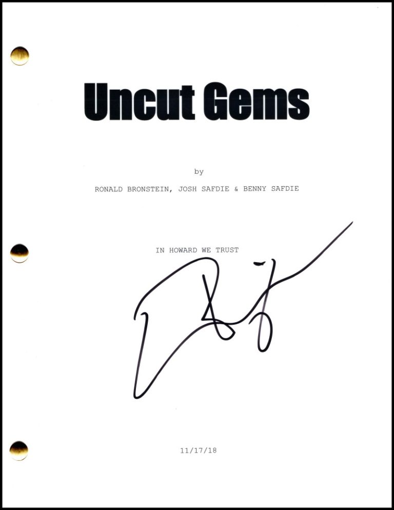 Eric Bogosian Signed Autograph Uncut Gems Script Screenplay w/ Adam Sandler