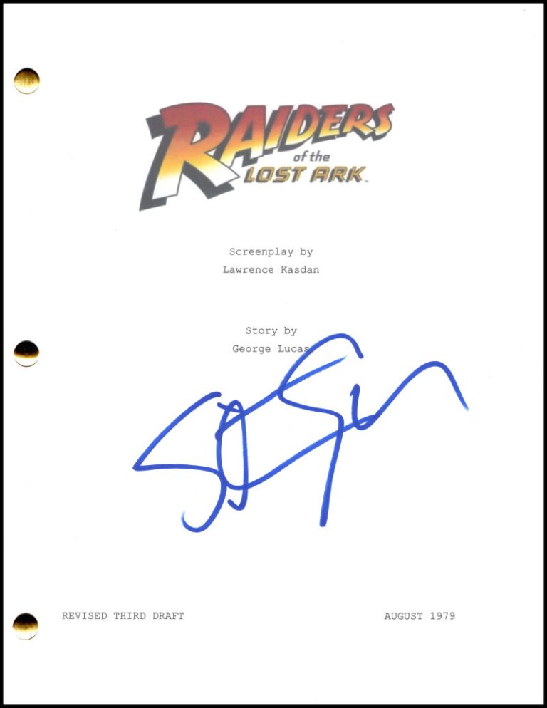 Steven Spielberg Signed Autograph Raiders of the Lost Arc Full Movie Script JSA