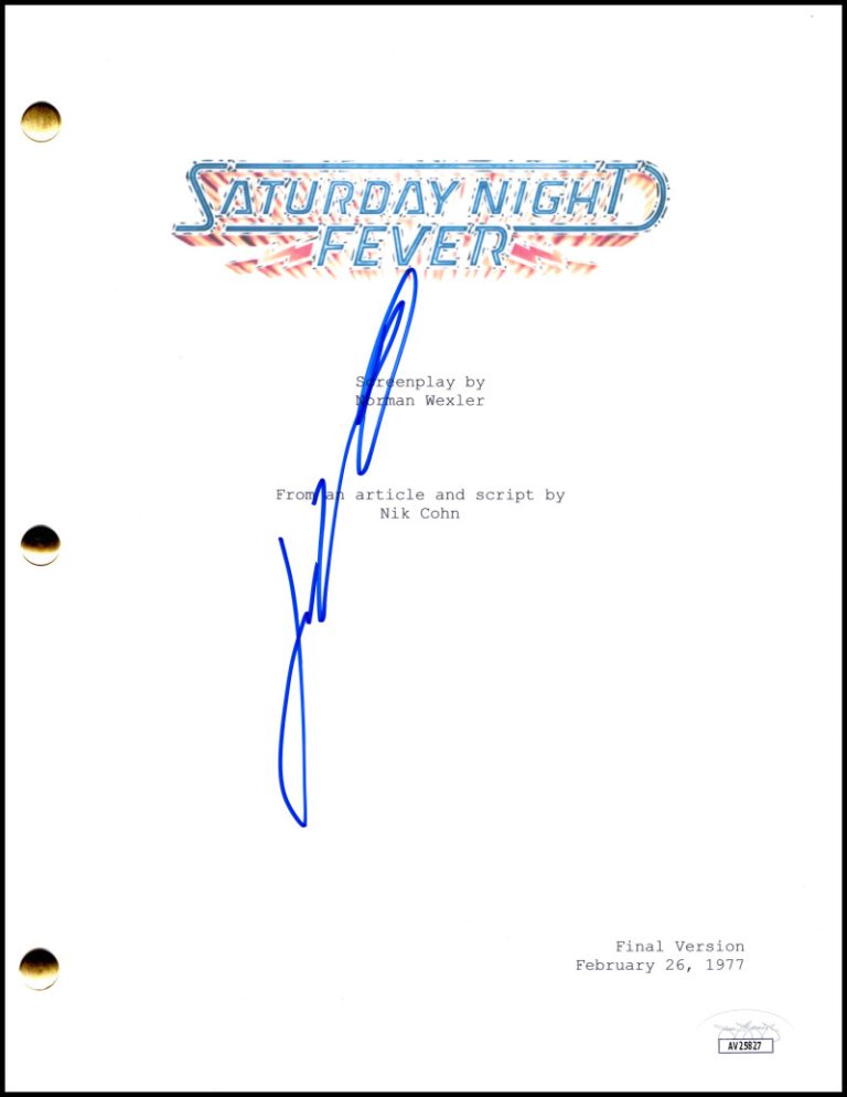 John Travolta Signed Autograph Saturday Night Fever Script Screenplay w/ JSA COA