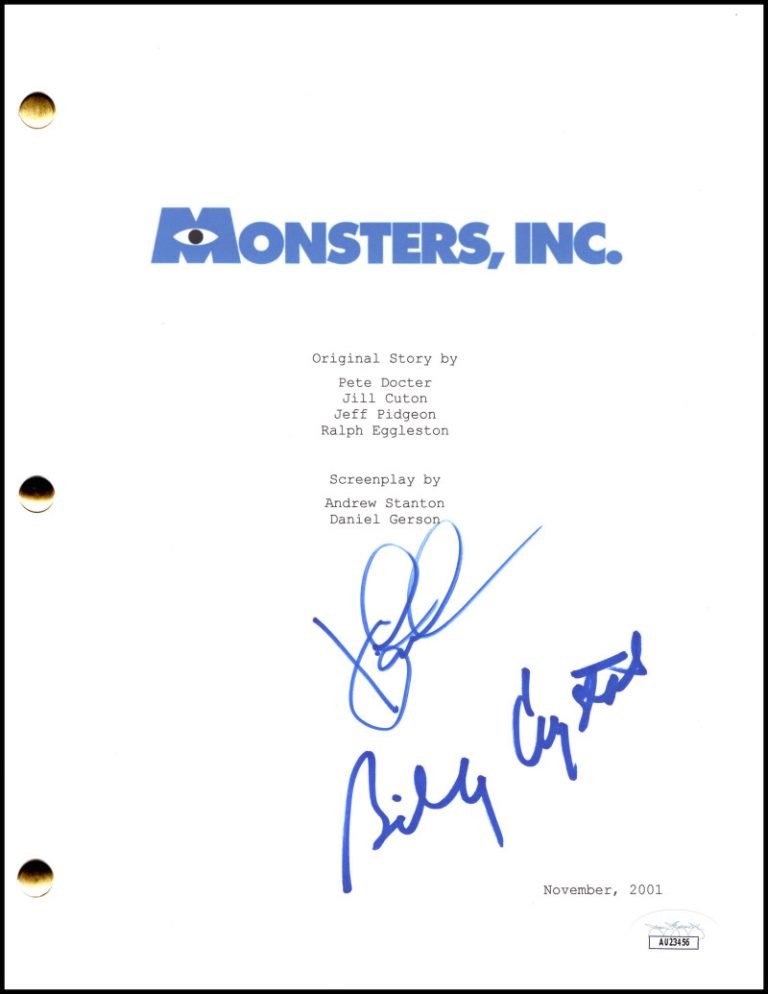 John Goodman & Billy Crystal Signed Autograph Monsters Inc Movie Script JSA COA