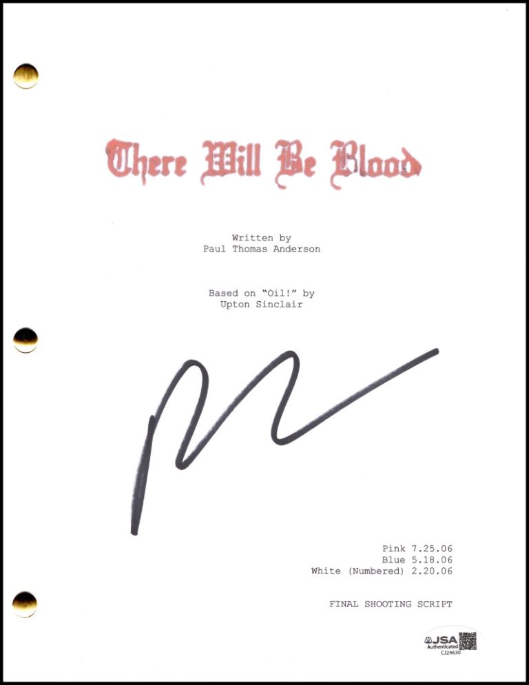 Paul Thomas Anderson Signed Autograph There Will Be Blood Full Script w/ JSA COA