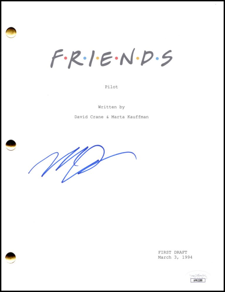 Matthew Perry Signed Autograph Friends Pilot Script - Chandler Bing w/ JSA COA