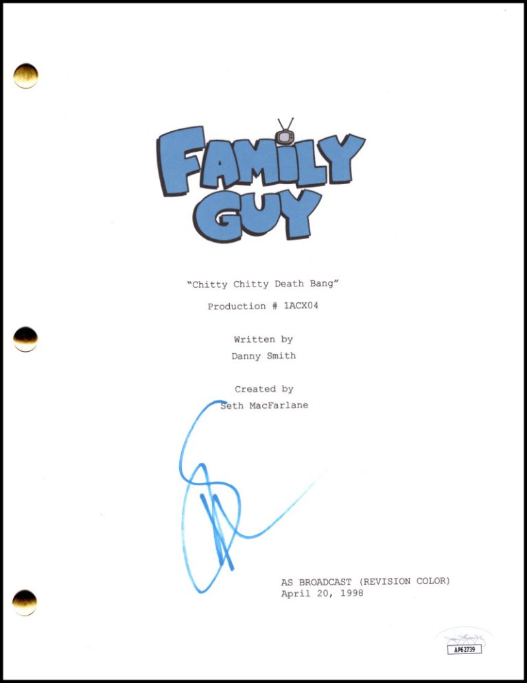 Seth MacFarlane Signed Autograph Family Guy Full Script Screenplay w/ JSA COA
