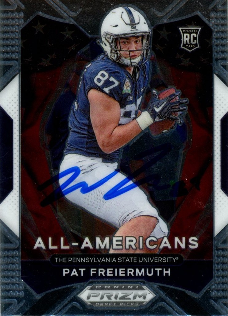 Pat Freiermuth Autographed 21 Panini Prizm Draft Picks USA #184 Beckett 56976