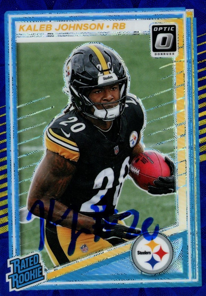 Kaleb Johnson Autographed 2025 Donruss Optic Blue Scope #232 Card Beckett 57016