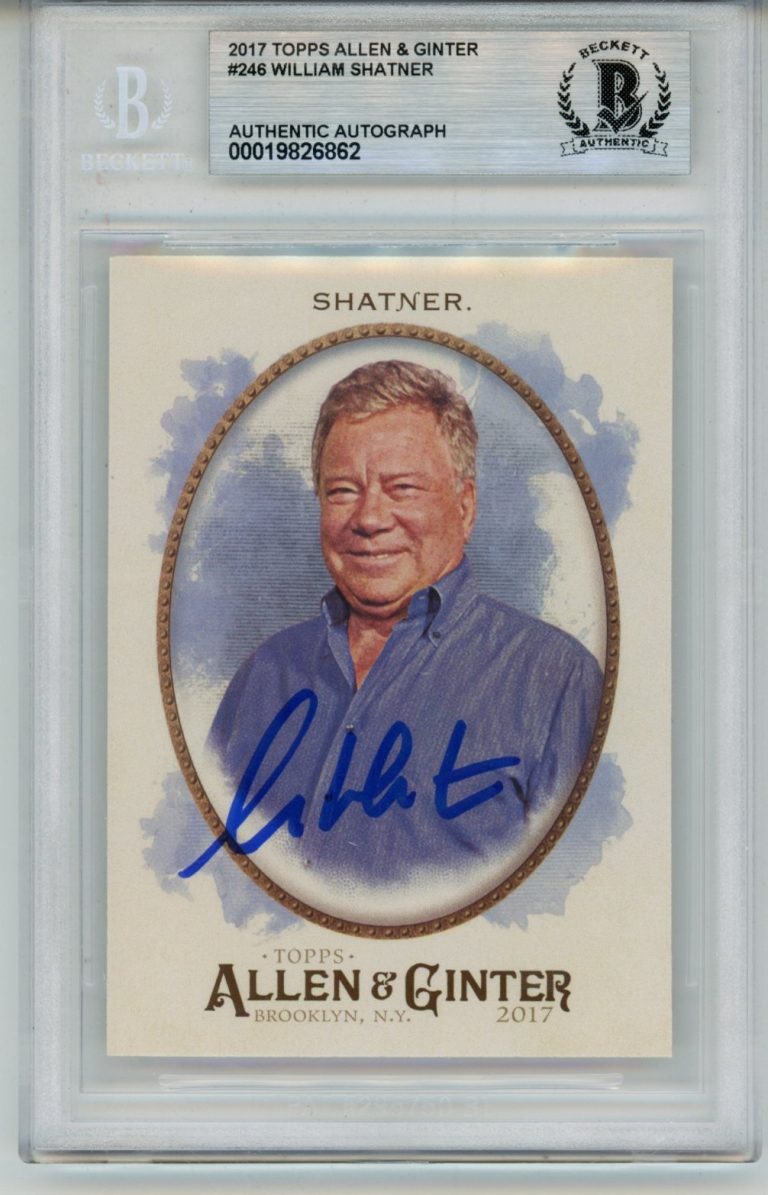 William Shatner Signed 2017 Topps Allen & Ginter #246 Card Slab Beckett 57118