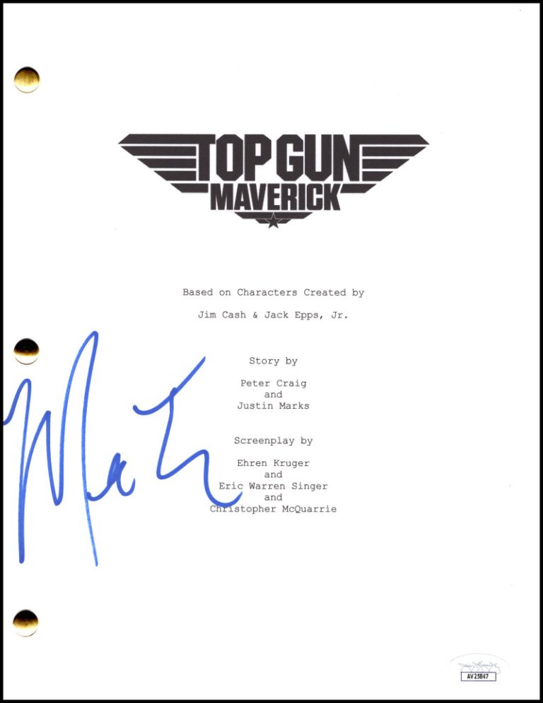 Miles Teller Signed Autograph Top Gun Maverick Full Script Screenplay w/ JSA COA