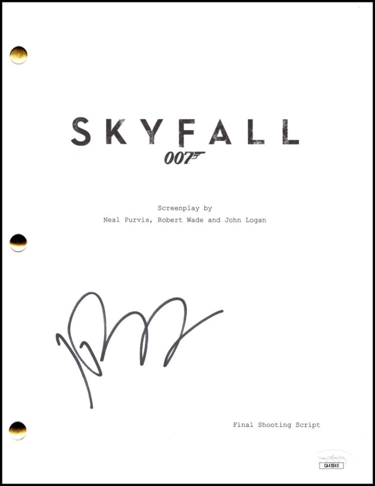 Javier Bardem Signed Autograph James Bond Skyfall Full Script Screenplay JSA COA