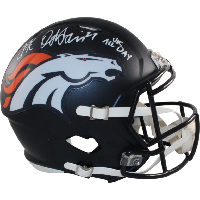 JK Dobbins Autogrraphed/Signed Denver Broncos F/S Helmet JK ALL DAY JSA 57172