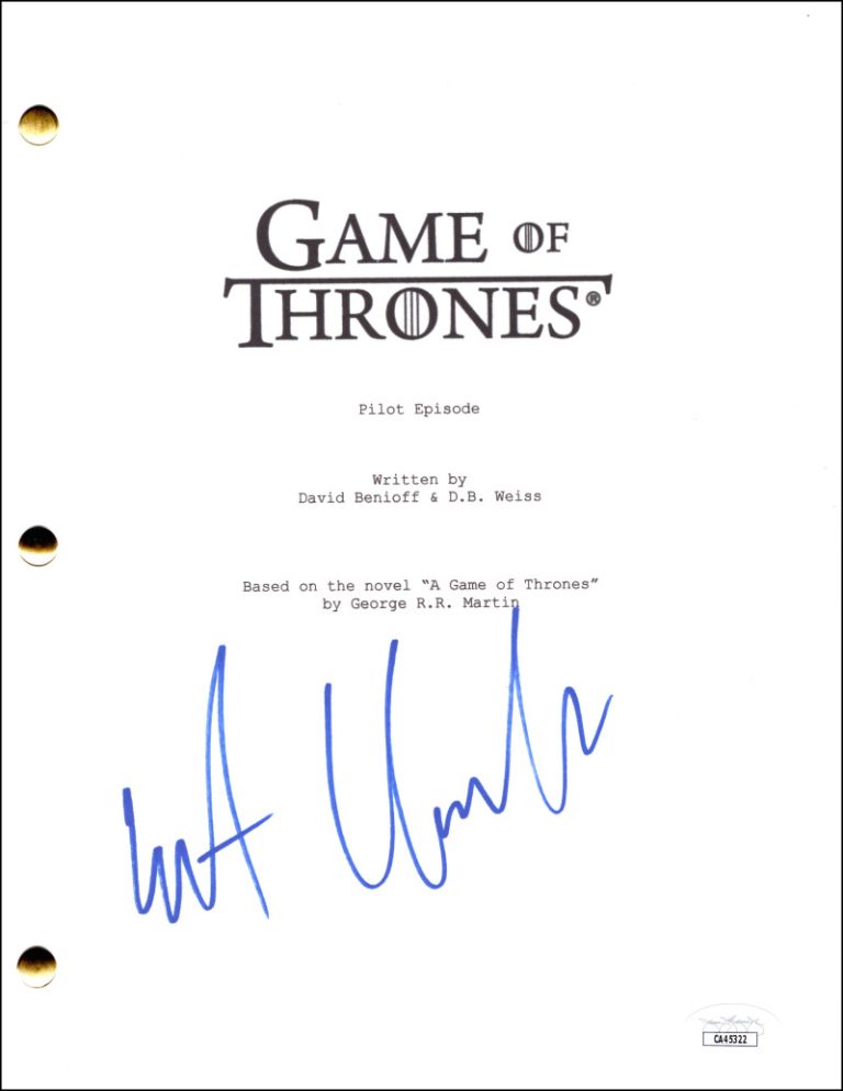 Kit Harrington Signed Autograph Game of Thrones Pilot Script - Jon Snow JSA COA