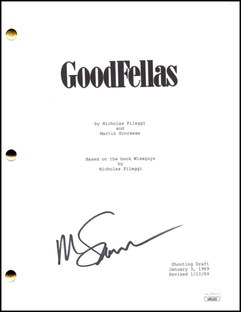Martin Scorsese Signed Autograph Goodfellas Movie Script Screenplay w/ JSA COA