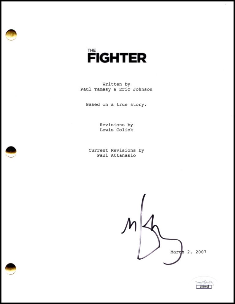 Mark Wahlberg Signed Autograph The Fighter Movie Script Screenplay w/ JSA COA