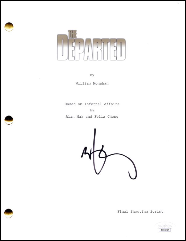 Mark Wahlberg Signed Autograph The Departed Full Script Screenplay w/ JSA COA