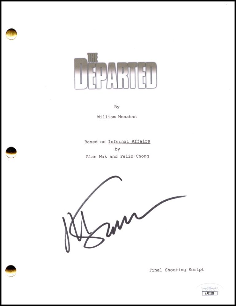 Martin Scorsese Signed Autograph The Departed Movie Script Screenplay w/ JSA COA