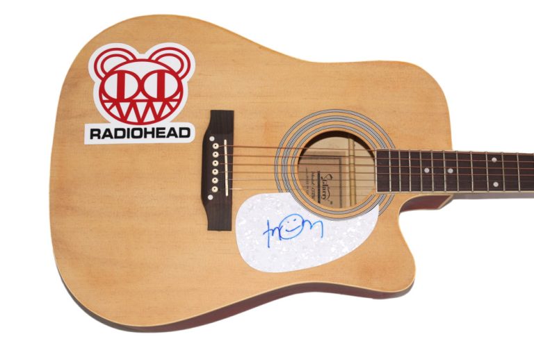 Thom Yorke Radiohead Signed Autograph Full Size Acoustic Guitar OK Computer JSA