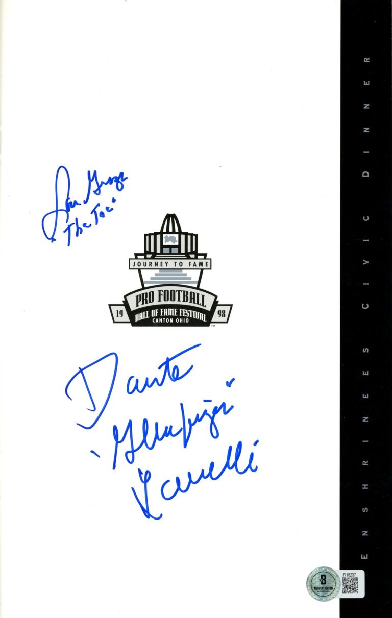 Lou Groza Dante Lavelli Signed HOF 98 Enshrinees Civic Dinner Program BAS 57205