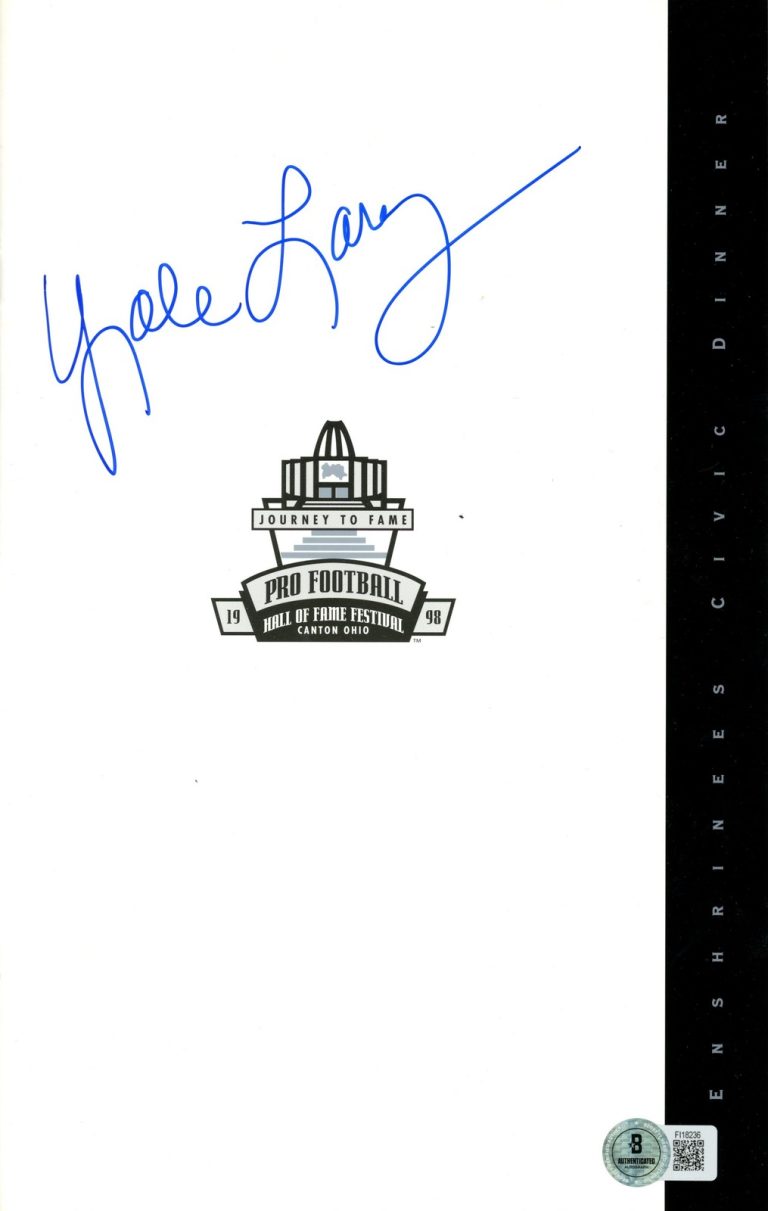 Yale Lary Signed Detroit Lions 1998 Enshrinees Civic Dinner Program BAS 57206