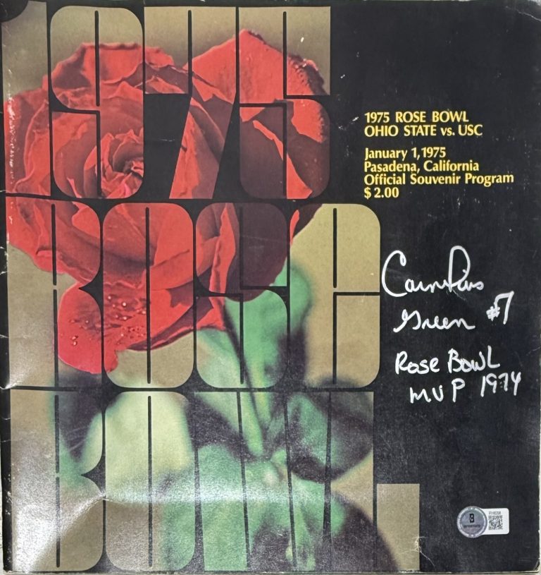Cornelius Greene Signed Ohio State Buckeyes 1975 Rose Bowl Program MVP BAS 57209