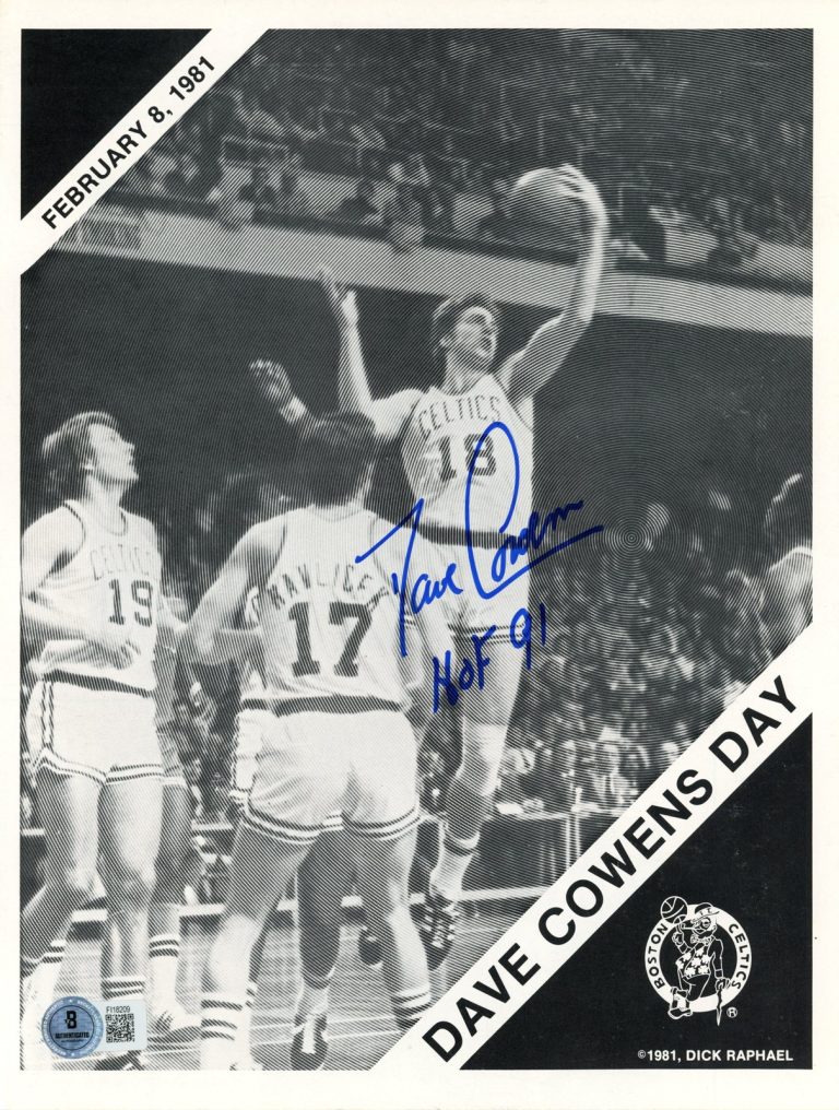 Dave Cowens Autographed Boston Celtics 1981 Booklet Cowens Day Beckett 57247