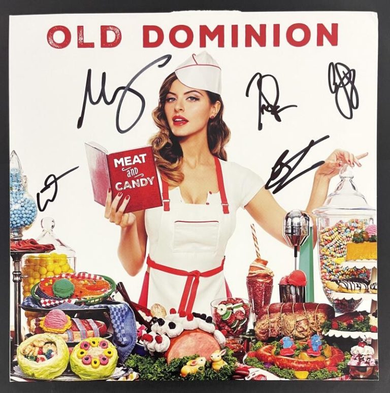 Old Dominion Full Band Signed Autograph Album Vinyl Record Meat & Candy JSA COA