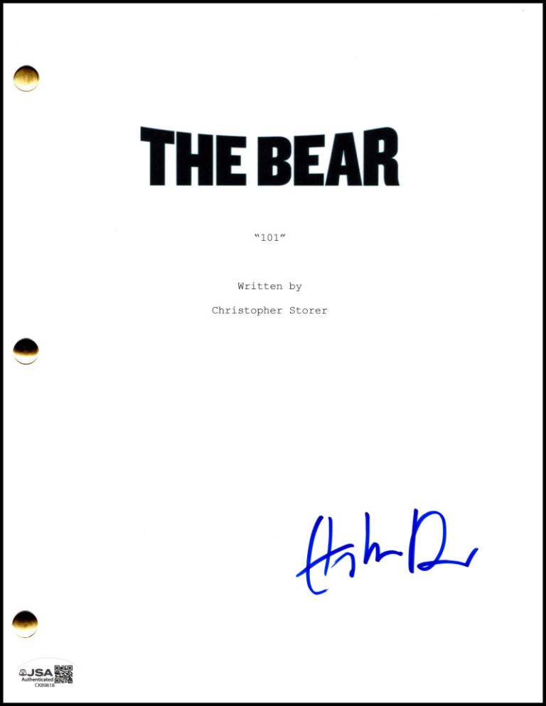 Ebon Moss-Bachrach Signed Autograph The Bear Full Pilot Script Richie w/ JSA COA