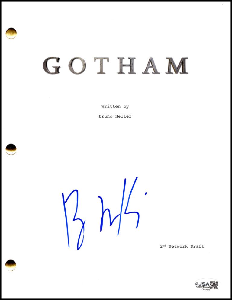 Ben McKenzie Signed Autograph Gotham Pilot Script Screenplay  Jim Gordon JSA COA