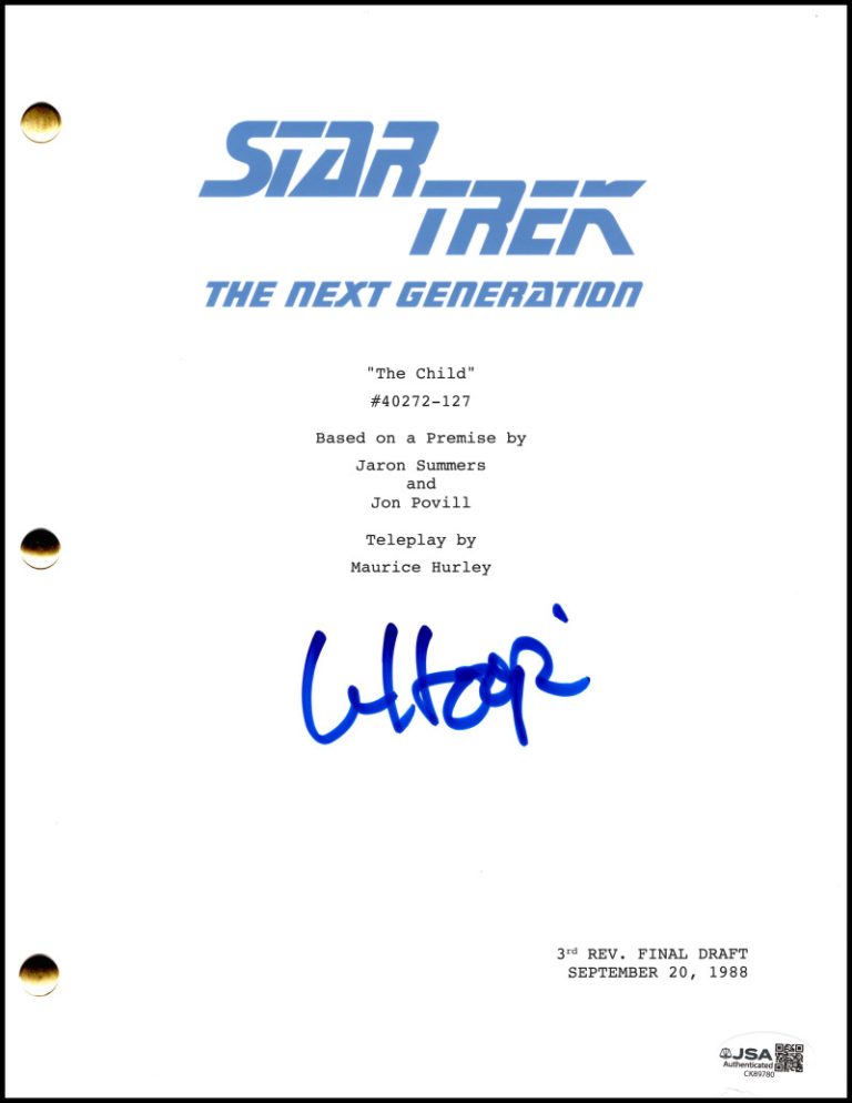 Whoopi Goldberg Signed Autograph Star Trek Next Generation Full Script JSA COA