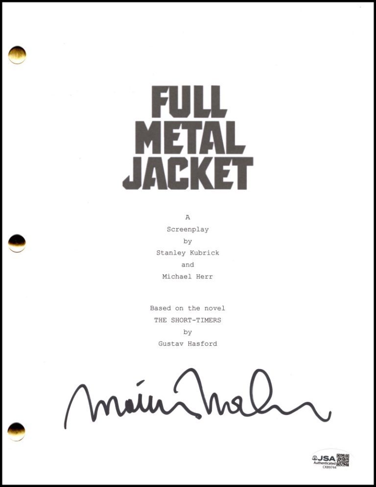 Matthew Modine Signed Autograph Full Metal Jacket Full Script Screenplay JSA COA