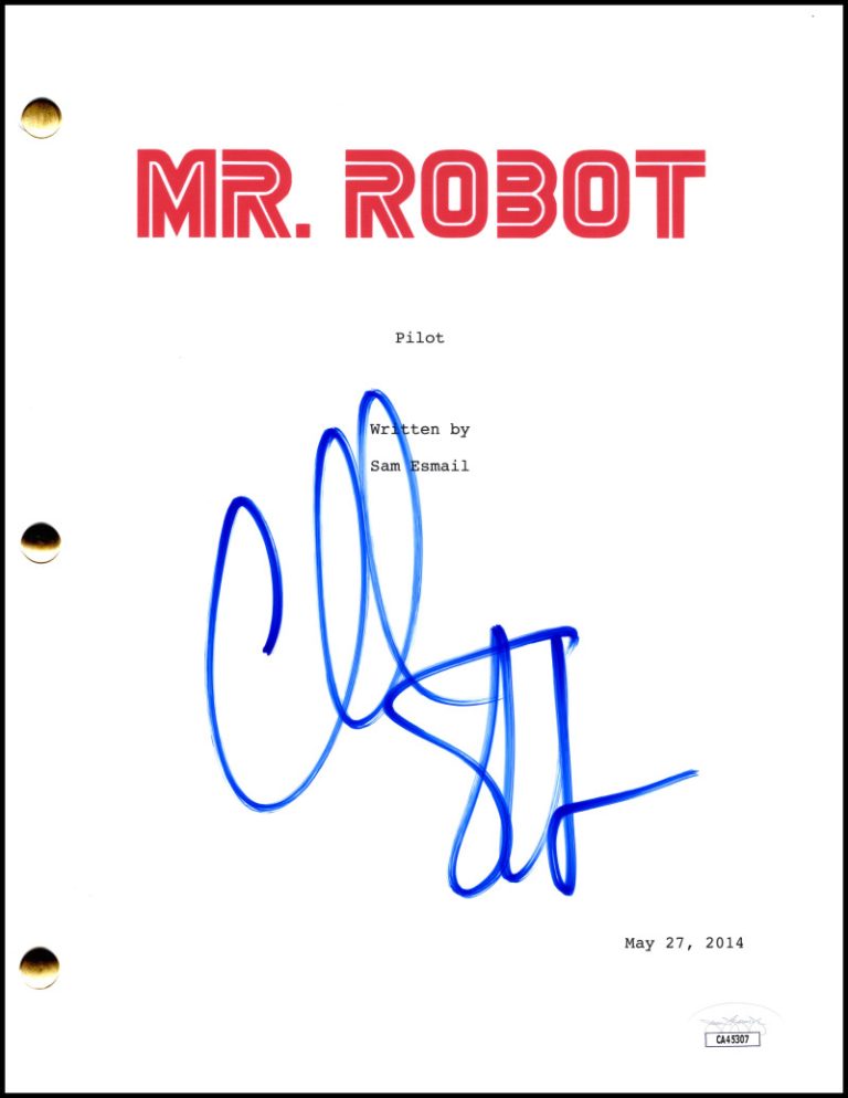 Christian Slater Signed Autograph Mr Robot Full Pilot Script Screenplay JSA COA