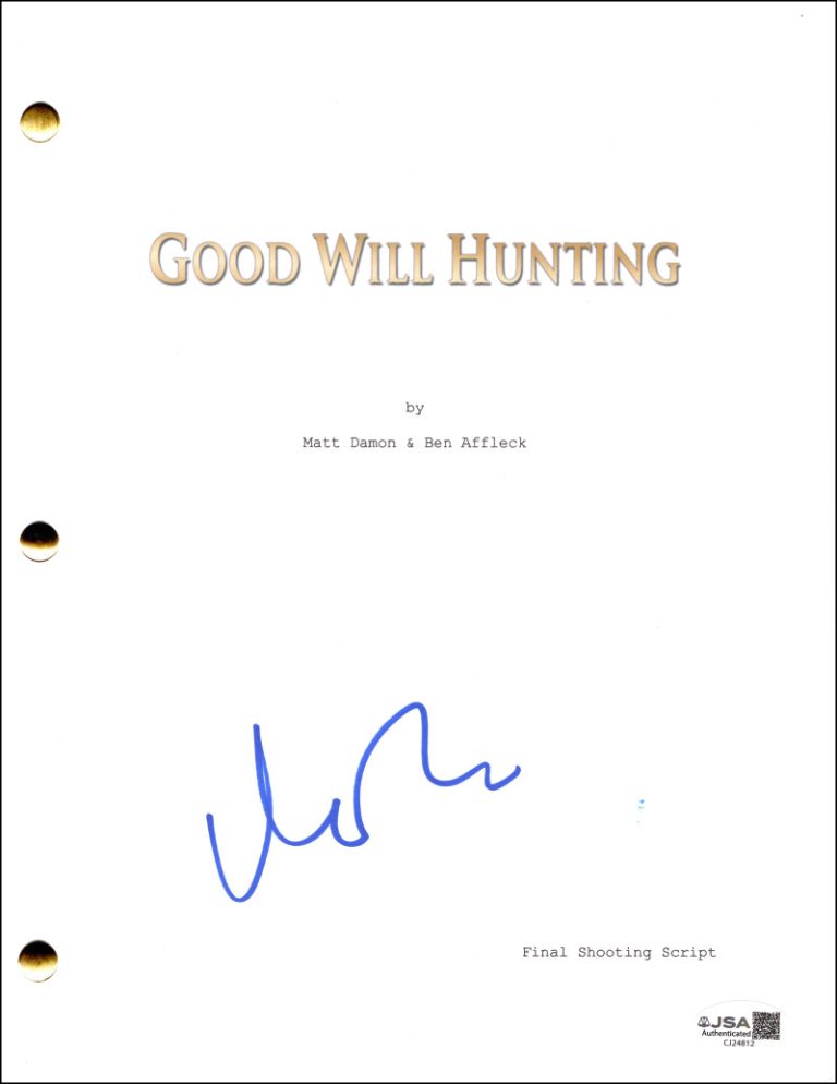 Matt Damon Signed Autograph Good Will Hunting Movie Script Screenplay w/ JSA COA