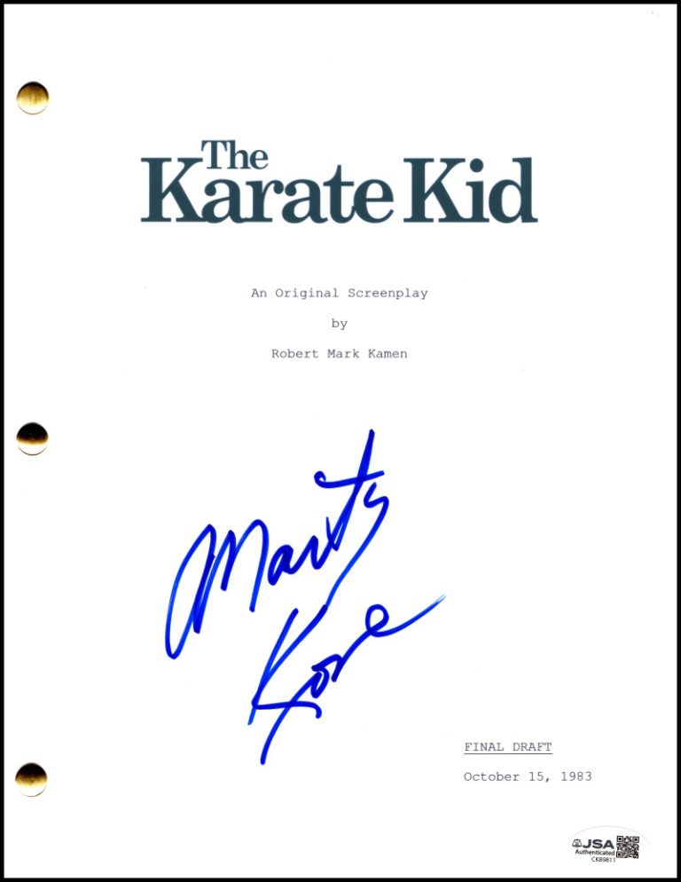 Martin Kove Signed Autograph The Karate Kid Script Screenplay - Kreese JSA COA