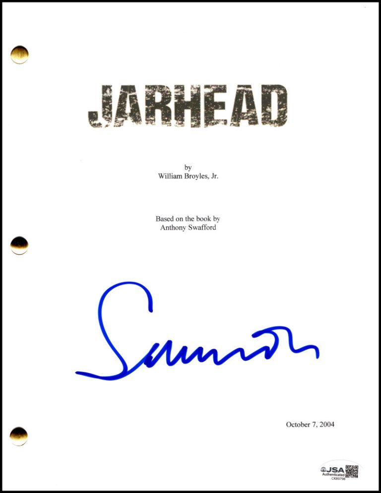 Sam Mendes Signed Autograph Jarhead Full Movie Script Screenplay w/ JSA COA