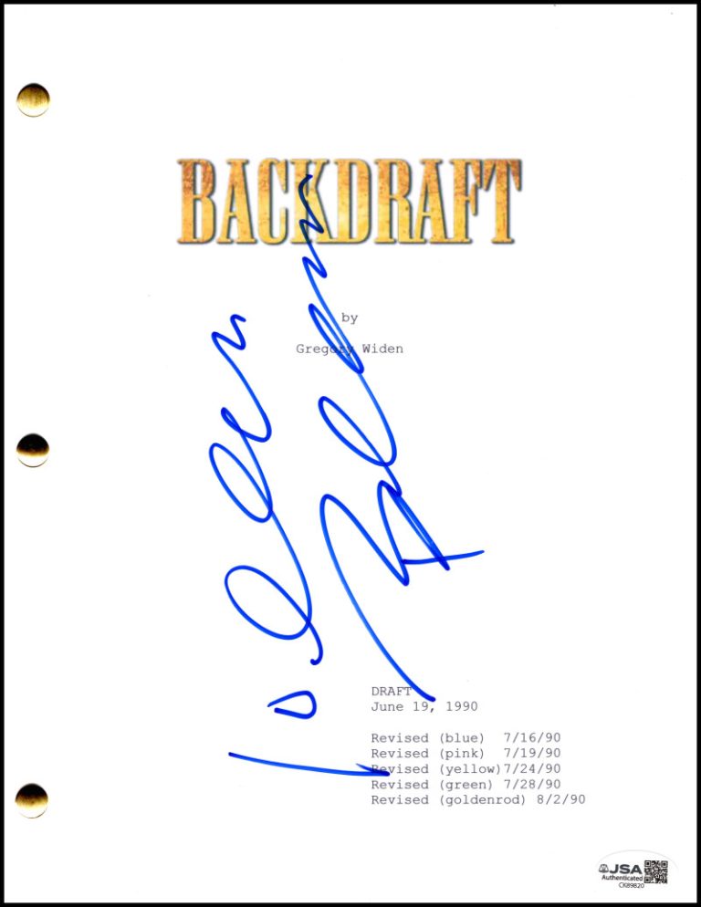 William Baldwin Signed Autograph Backdraft Full Movie Script Screenplay JSA COA