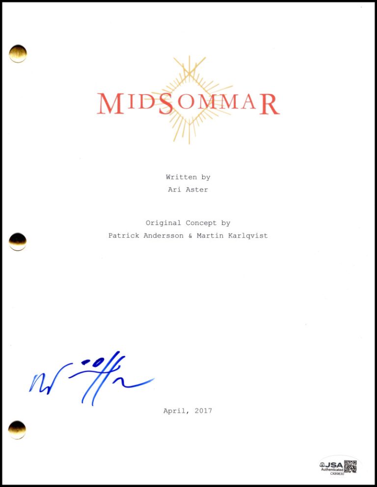 William Jackson Harper Signed Autograph Midsommar Full Script Screenplay JSA COA