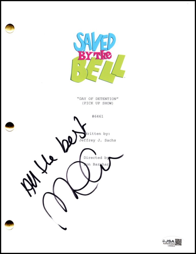 Mark-Paul Gosselaar Signed Autograph Saved by the Bell Full Script w/ JSA COA