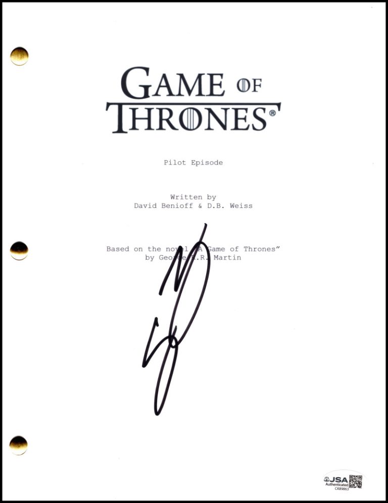 Sean Bean Signed Autograph Game of Thrones Script Screenplay - Ned Stark JSA COA