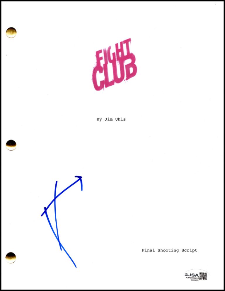 Jared Leto Signed Autograph Fight Club Full Movie Script Screenplay w/ JSA COA