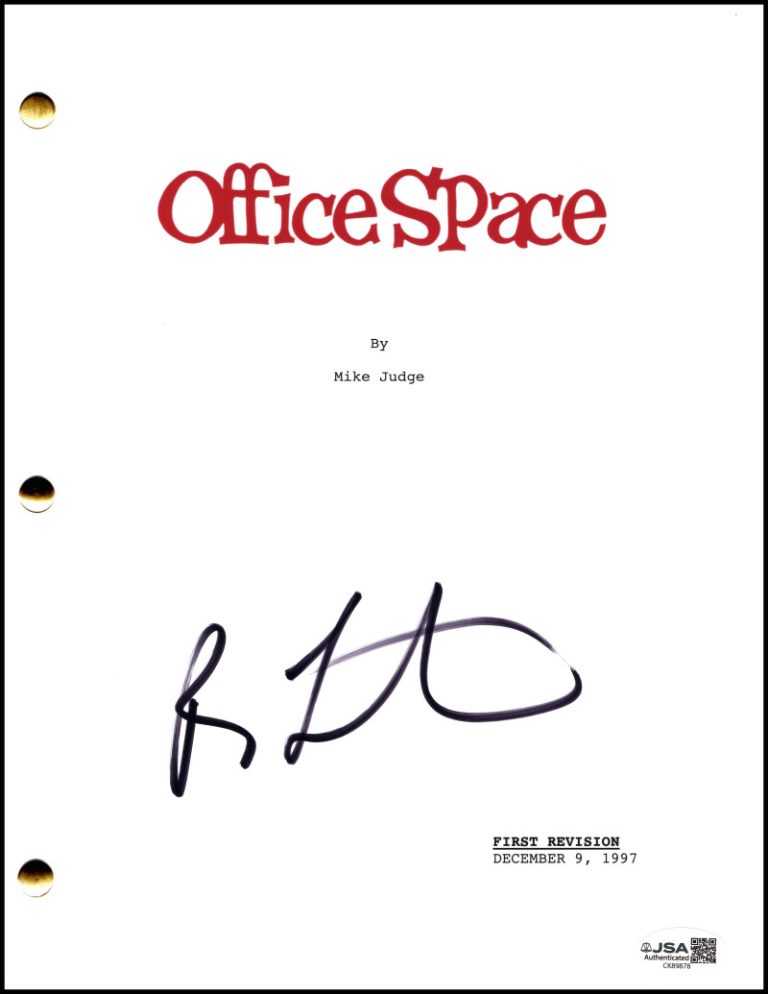 Ron Livingston Signed Autograph Mike Judge Office Space Script Screenplay w/ JSA